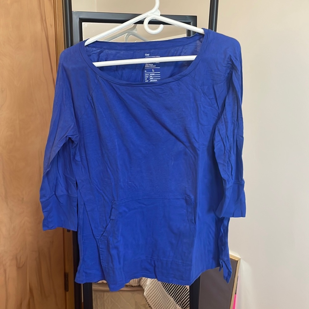MIDI tee shirt, gap, blue, front pocket
